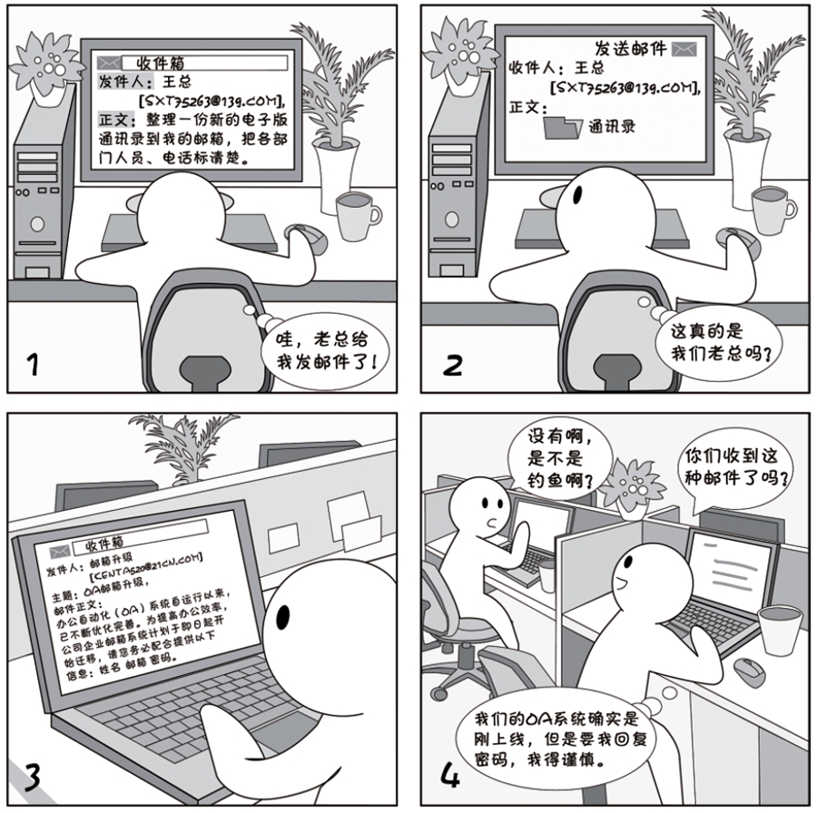 2018国家网络安全宣传周系列漫画②丨不止仿冒、钓鱼、黑客入侵,邮件安全还得避开这些坑